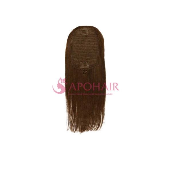 Straight Dark Brown Drawstring Ponytail