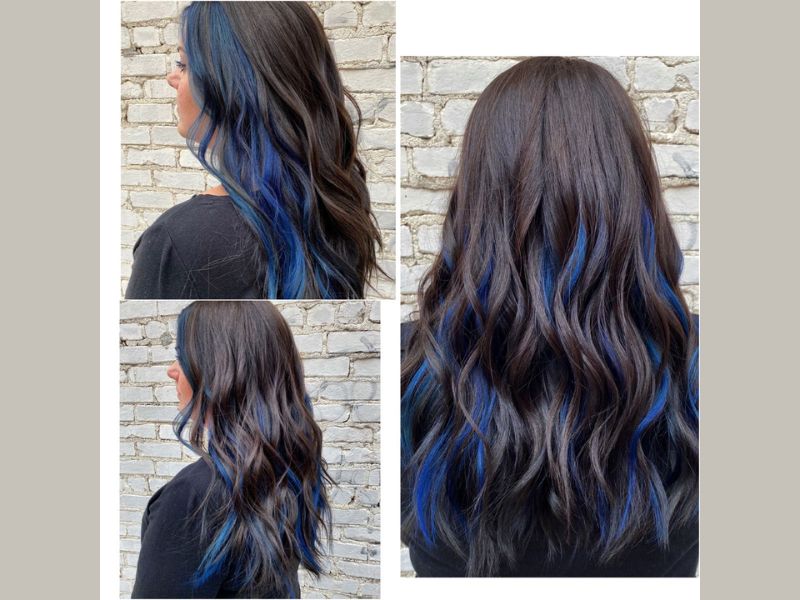 Middle Part Hair(Blue Black)