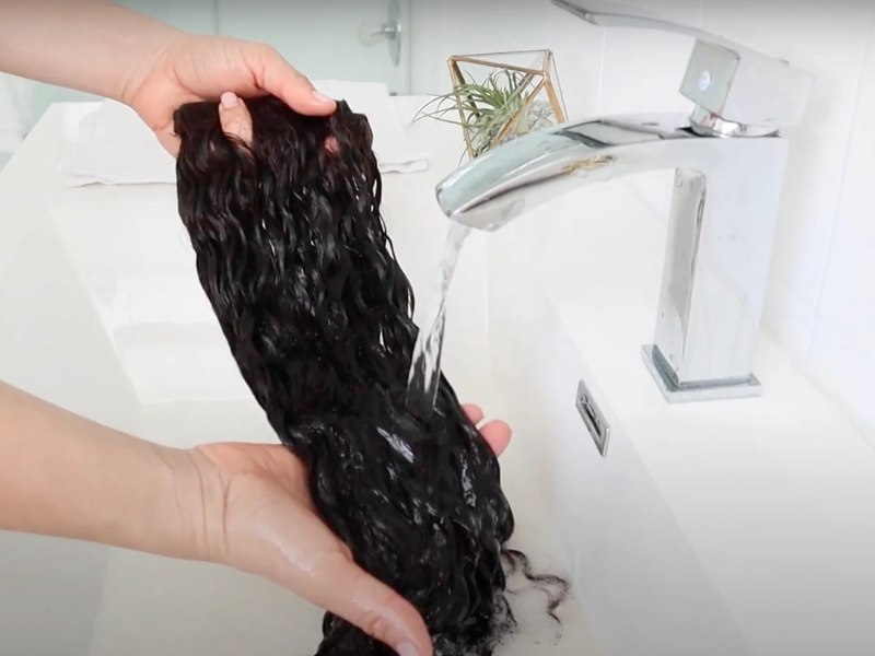 Wash gently and avoid excessive scrubbing your hair extensions