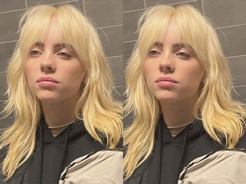 Billie Eilish no makep with new hairstyle