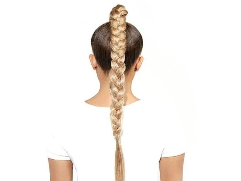 Blonde braided ponytail