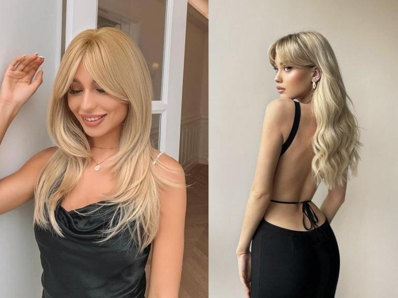 Blonde wig with bangs