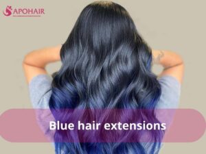 Blue hair extensions