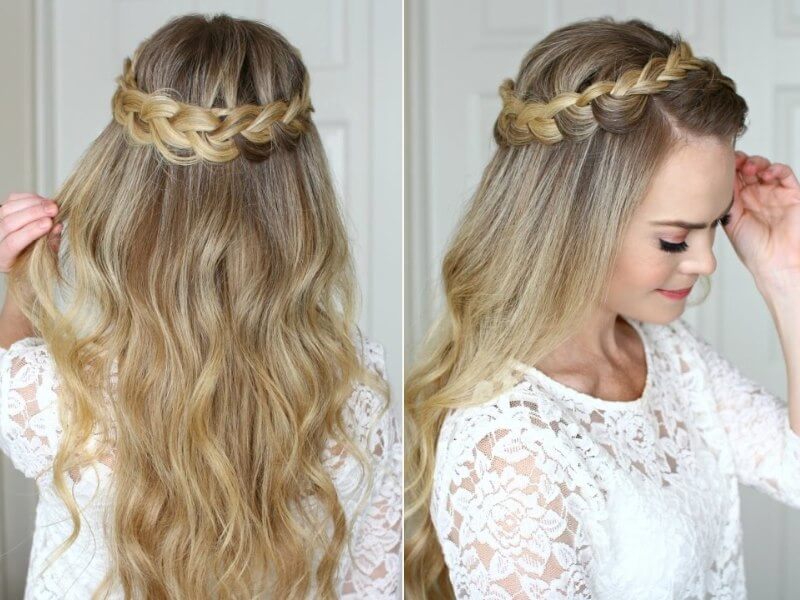 Wrap the braid completely around your head for a goddess-like halo effect