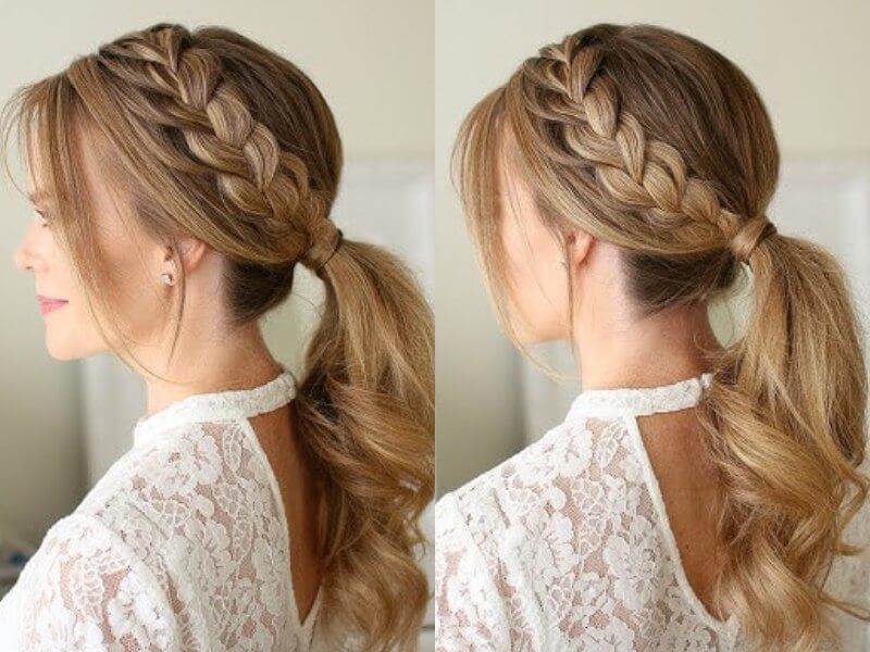 Take a braided headband with a sleek ponytail for a trendy and elegant style