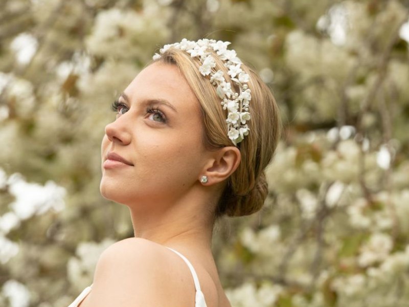 Add small flower pins to your braid for a romantic, fairy-tale finish