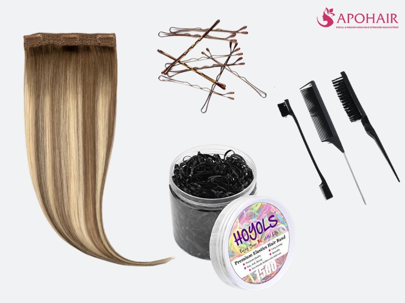 Gather your tools and choose your hair extensions to have a smooth result