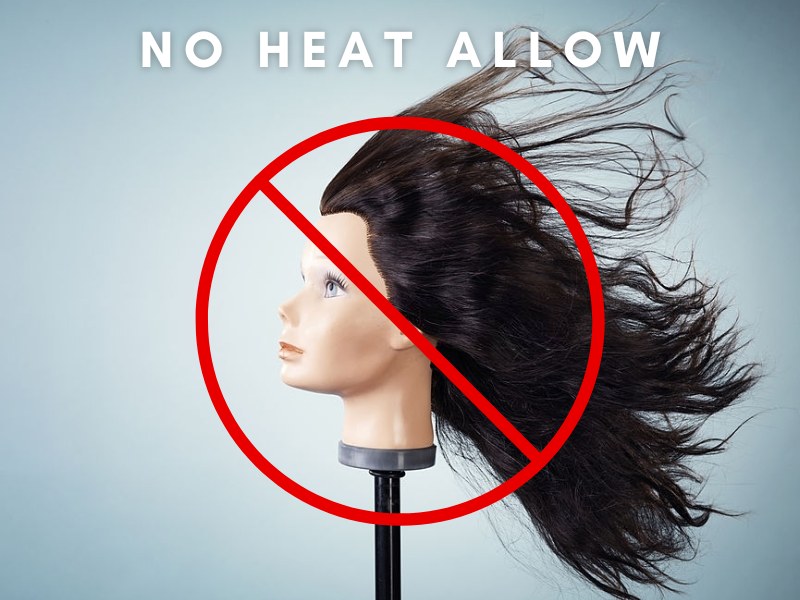 Synthetic hair cannot stand for heat so do not use the blow for dry