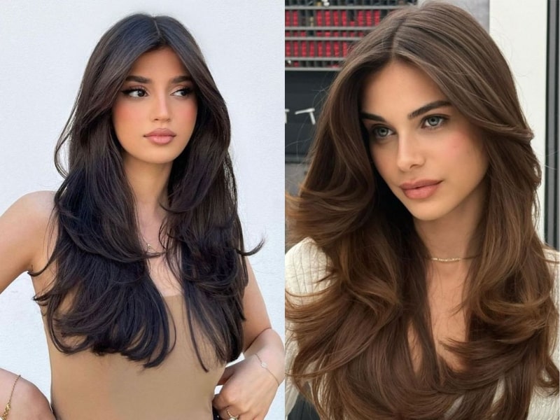 A long-front layers hairstyles for 14 inch straight weaves