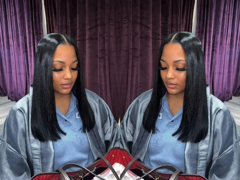 Blunt lob hairstyles for 14 inch straight weaves