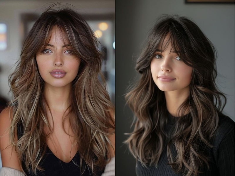 Curtain bangs hairstyles for 14 inch straight weaves