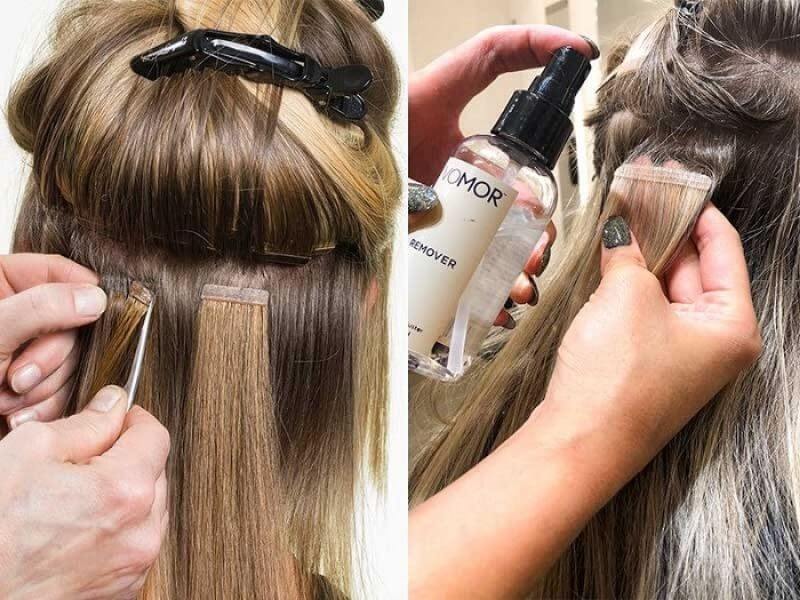 Remove tape-ins at hair salons