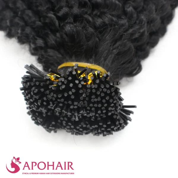 deep curly i tip hair extensions #1 28 inch