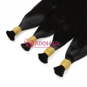 Luxury Yaki Straight Black Bulk Hair