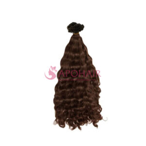 Deep Wavy Dark Brown V-Tip 120 Hair Extensions