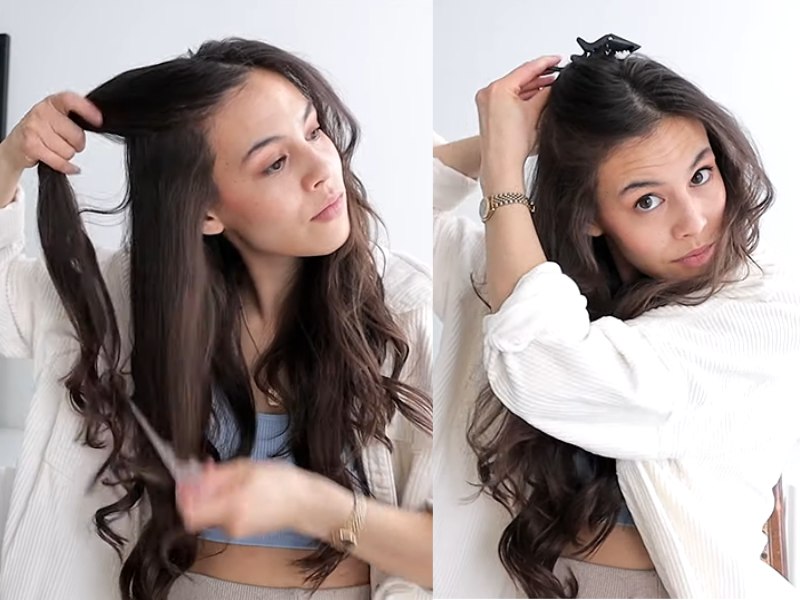  These side steps help blend the extensions with the front of your hair