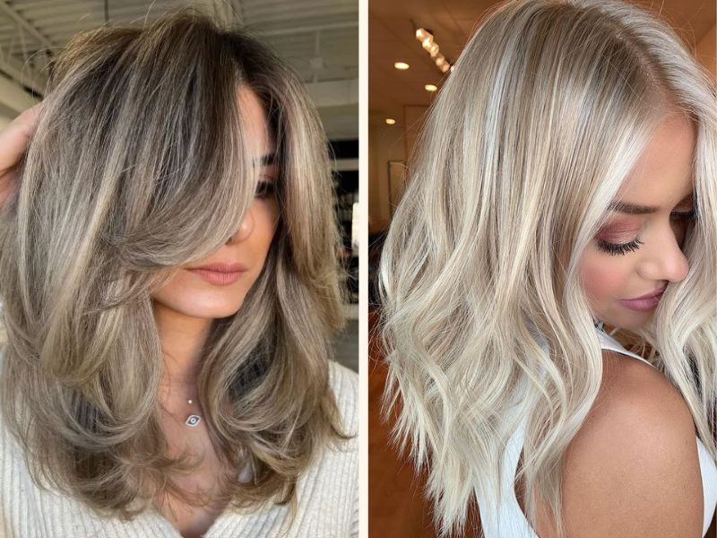 Ashy blonde highlights for modern elegance