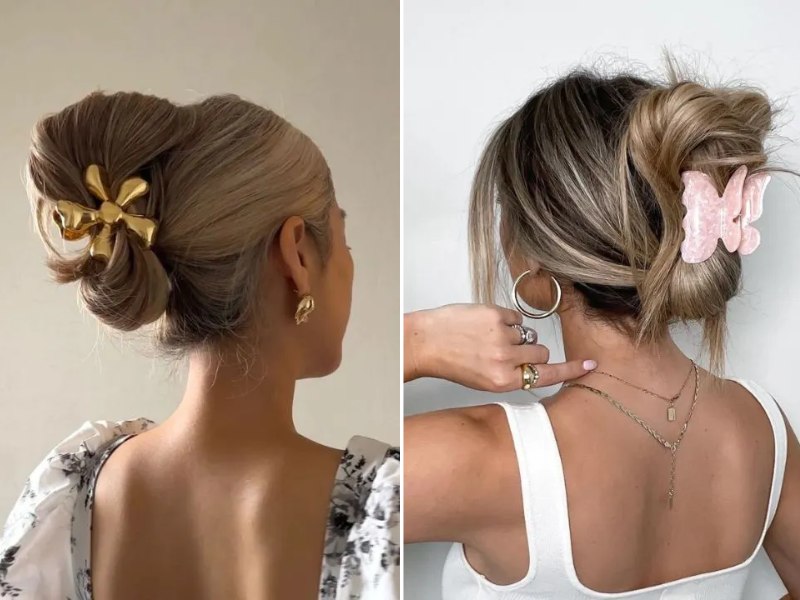 Updo with a large clip