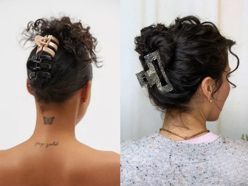 Messy Bun for Curly Hair