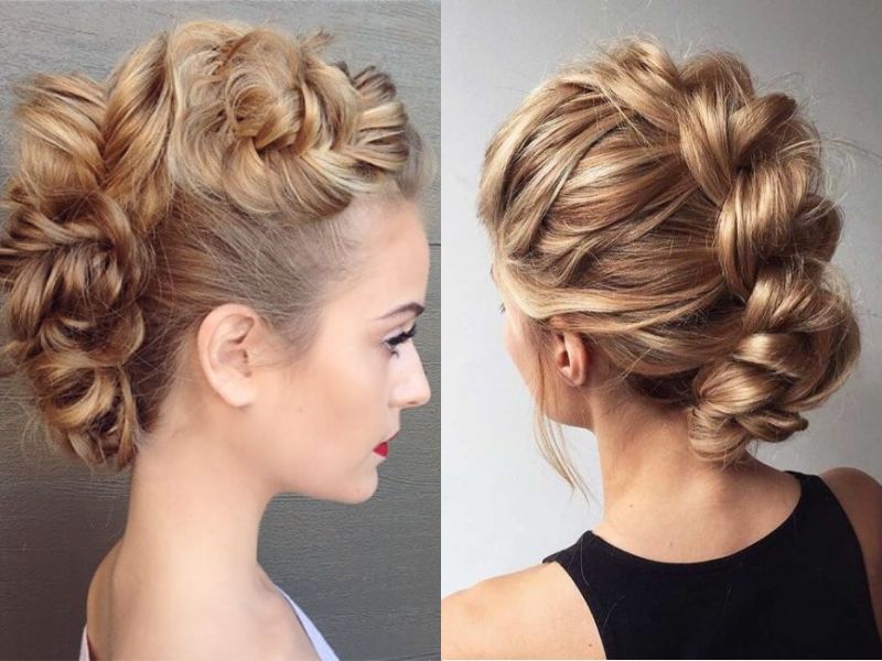 Faux hawk hairstyle with braid