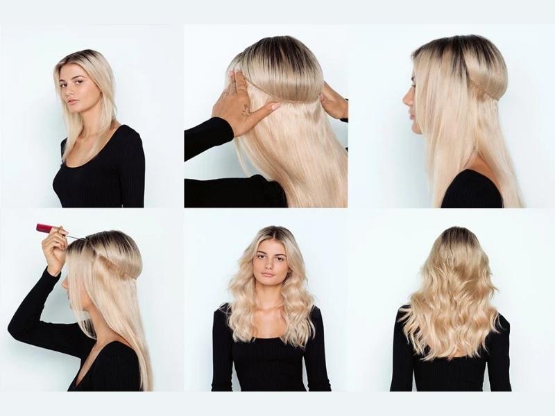 Halo hair extensions for thin hair