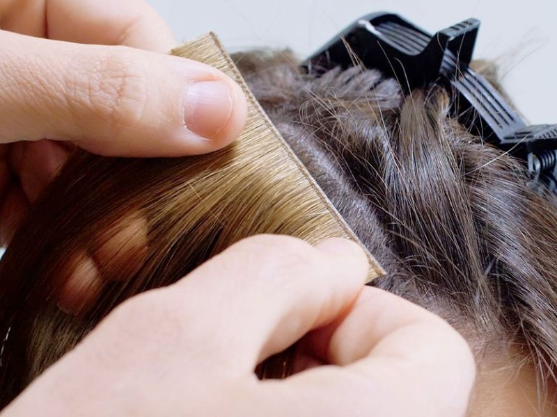 The application of hair extensions