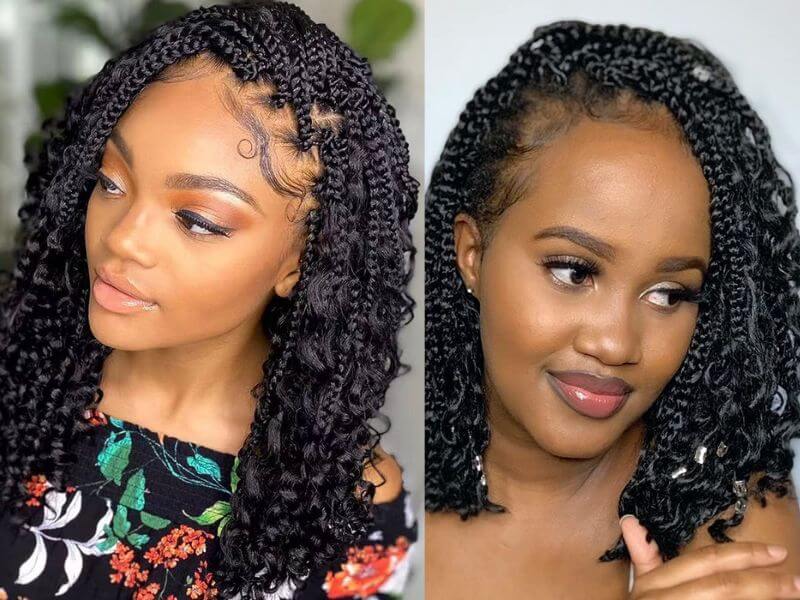 Bob boho box braids