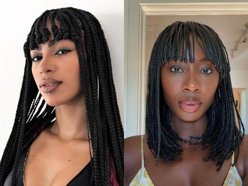 Box Braids with Bangs