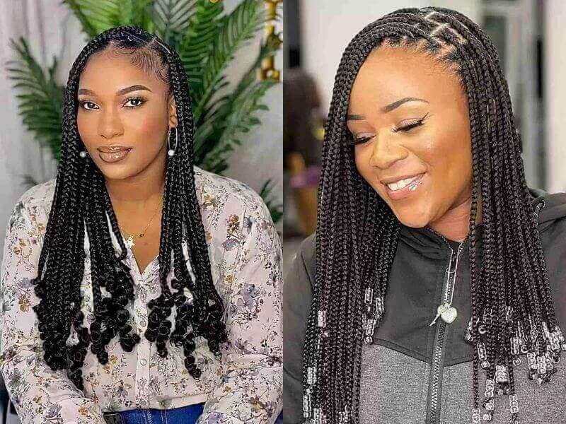 Knotless Braids with a Side Part