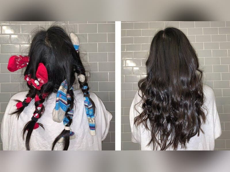 Make Wavy Hair By Using Socks