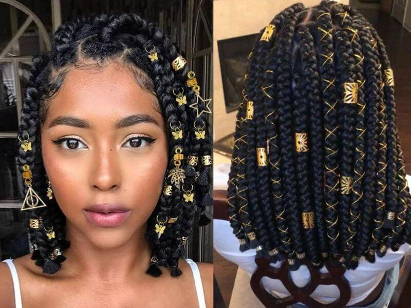 Box Braids With Accessories