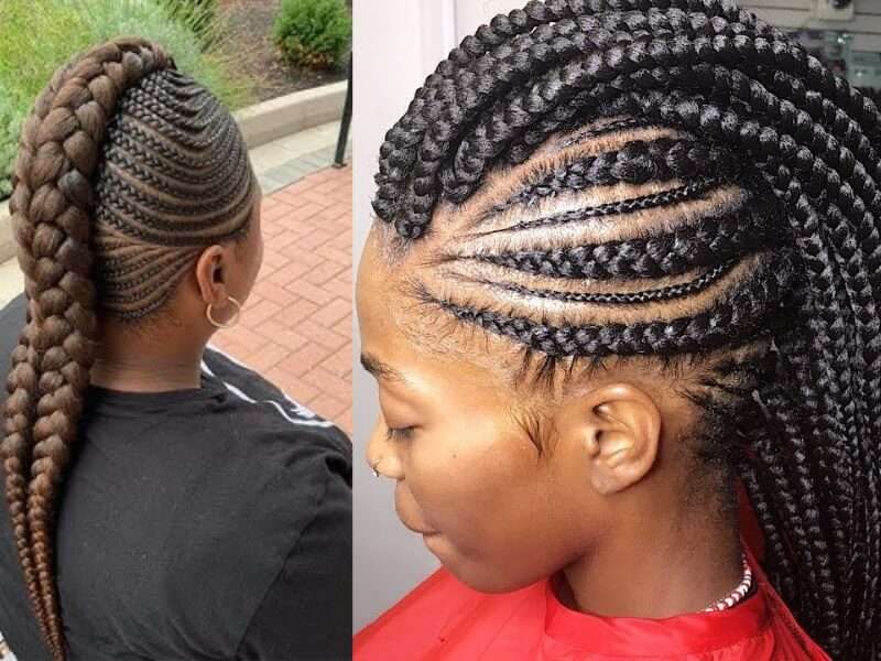 You can combine many types of braids with Mohawk-style