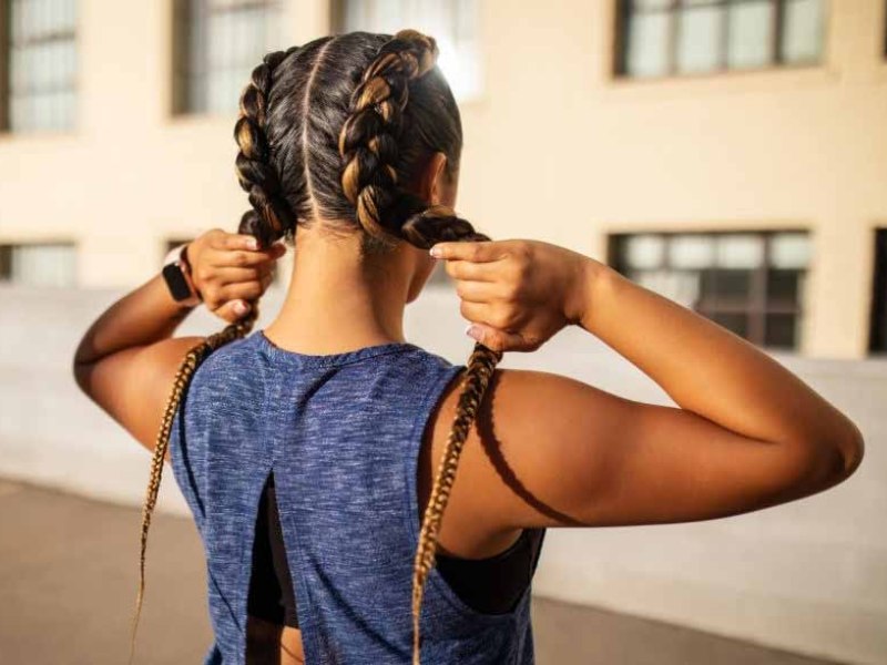 Classic french braids with weave