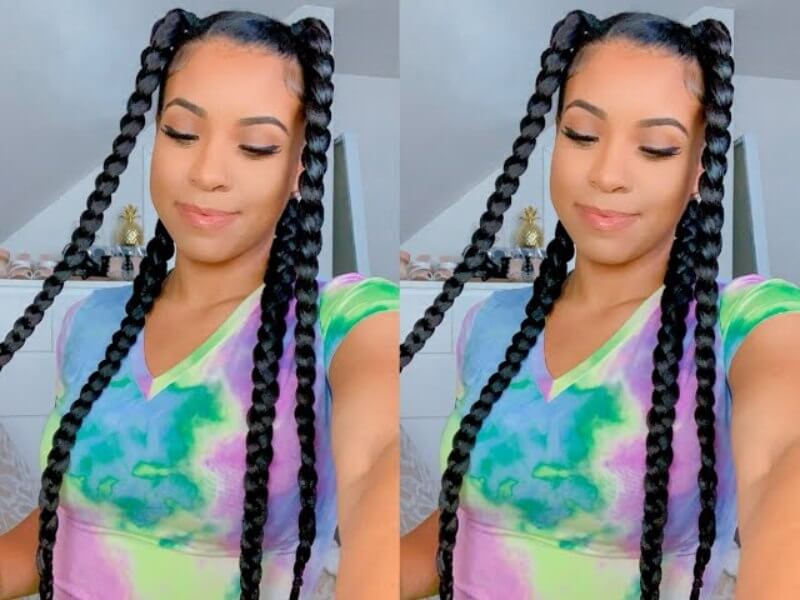 4 braids with weave