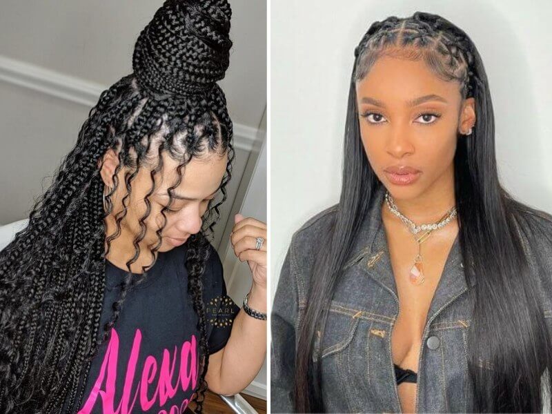 Half-Up, Half-Down Braided with Weave