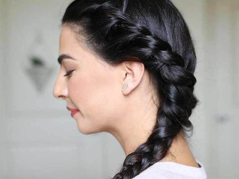 Side French braid for black hair