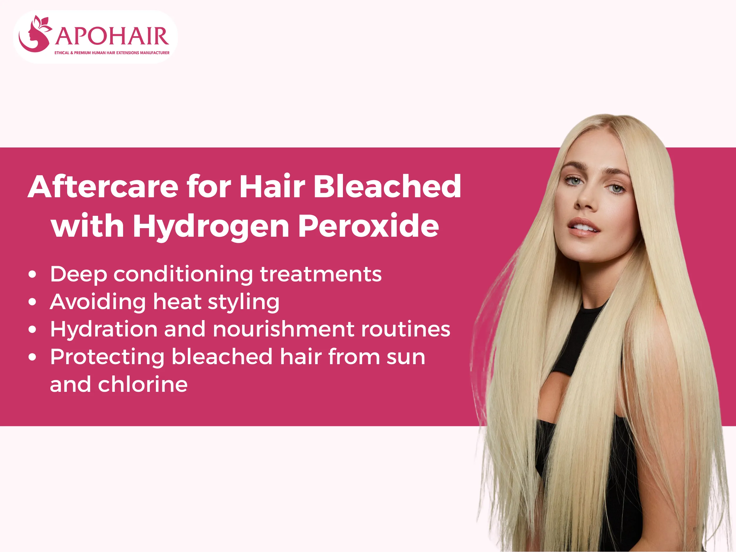 Proper aftercare keeps peroxide-bleached hair healthy, hydrated, protected, and vibrant long after lightening