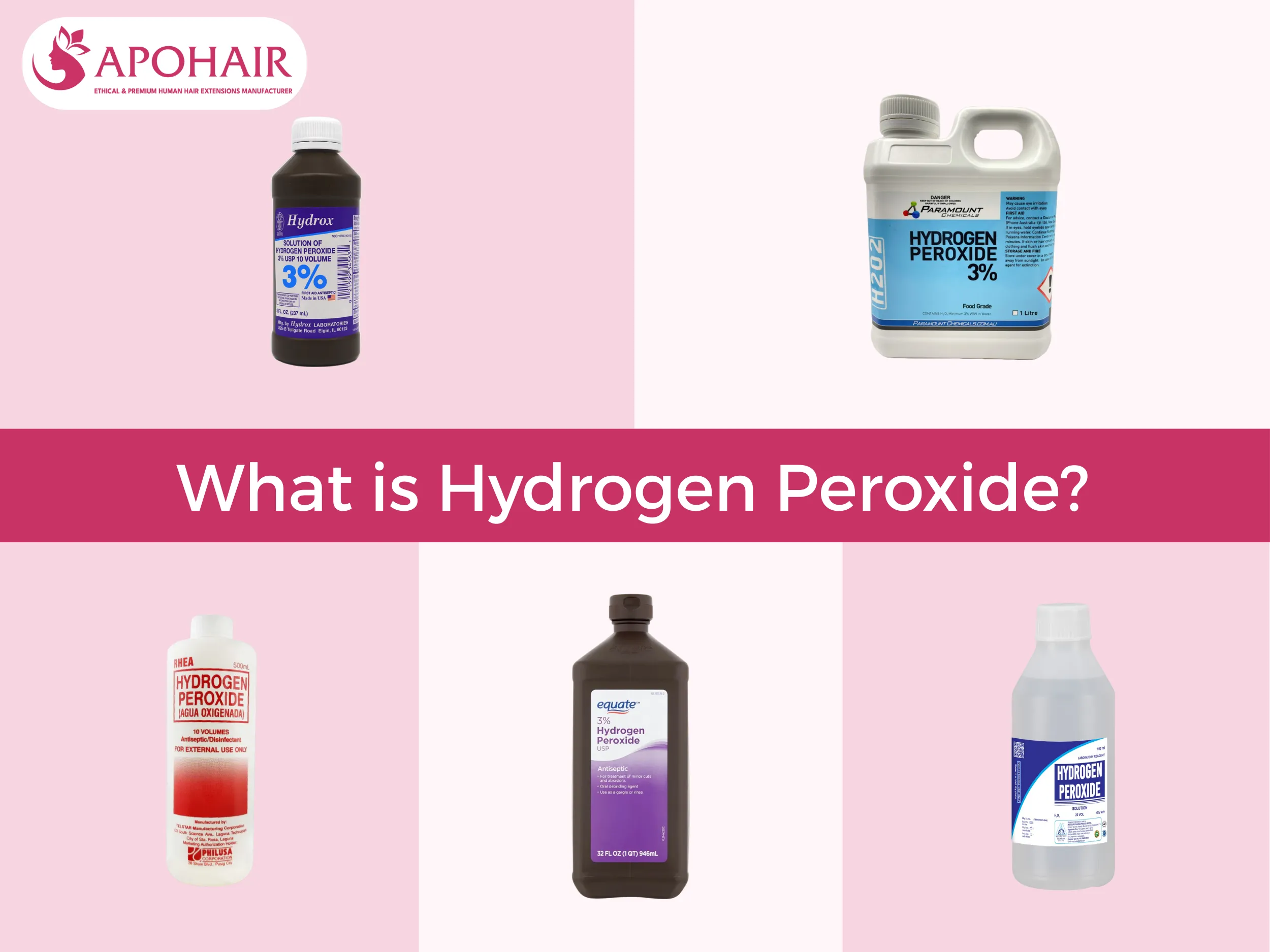 Hydrogen peroxide is an oxidizing agent that breaks down melanin to safely lighten hair color