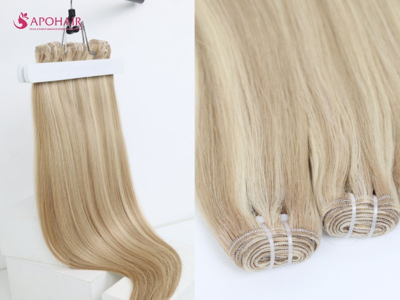 Machine weft provides a thicker, fuller look