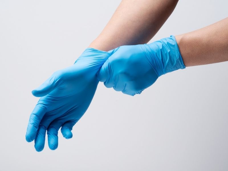 Wear gloves to avoid hair dye in your hair 