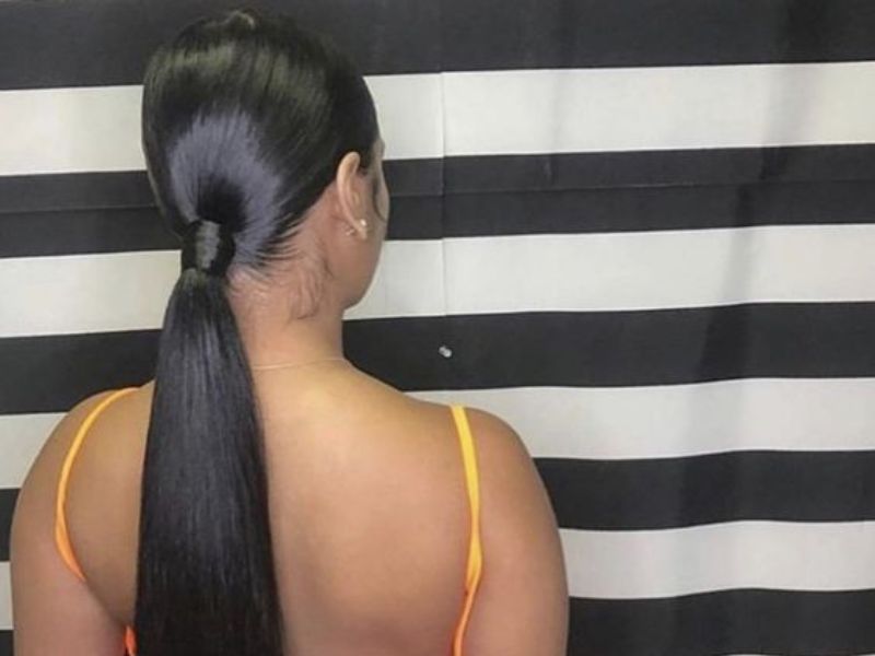 Sleek low ponytail