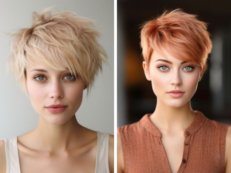 Warm Blonde Pixie Wolf Cut