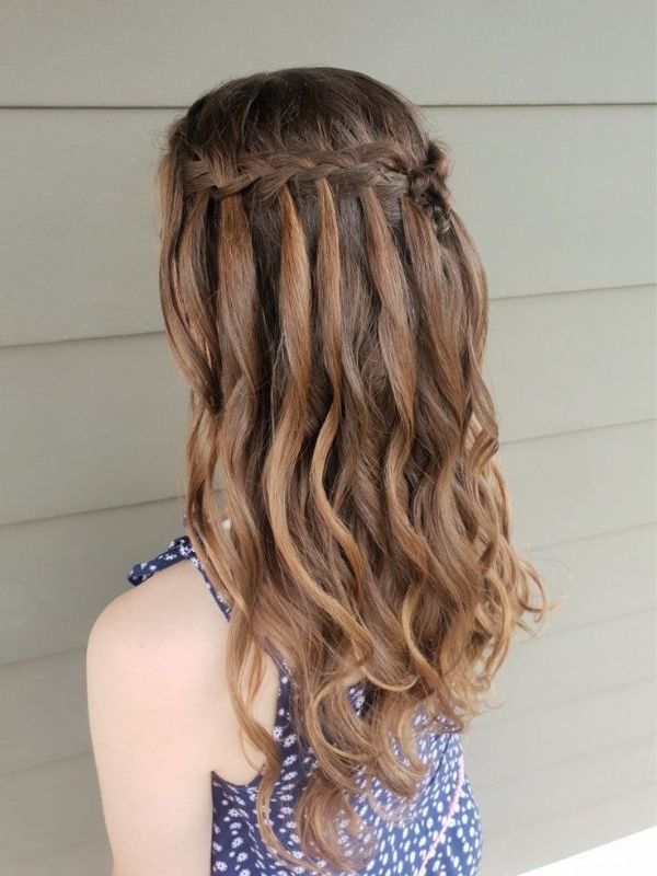 Waterfall Braid with Loose Waves