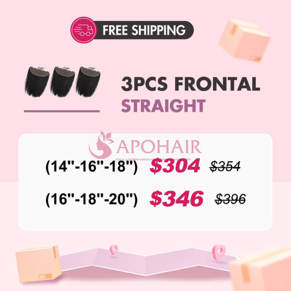 Apohair Package 3pcs Frontal Straight 13x4