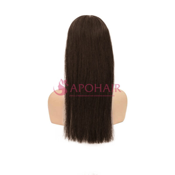 Dark Brown Yaki Straight Full Wig