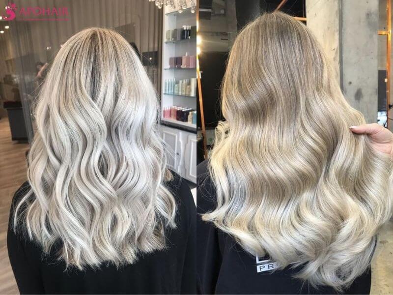 Ash blonde highlight over head