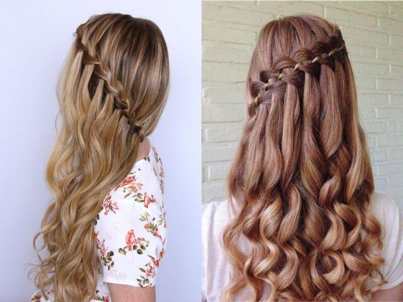 Side-Swept Waterfall Braid