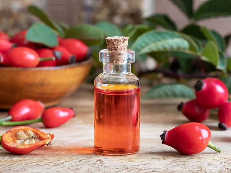 Rosehip oil is great for adding shine to hair