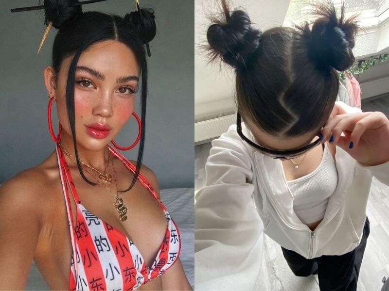 Space Buns - A fun and playful summer hairstyle