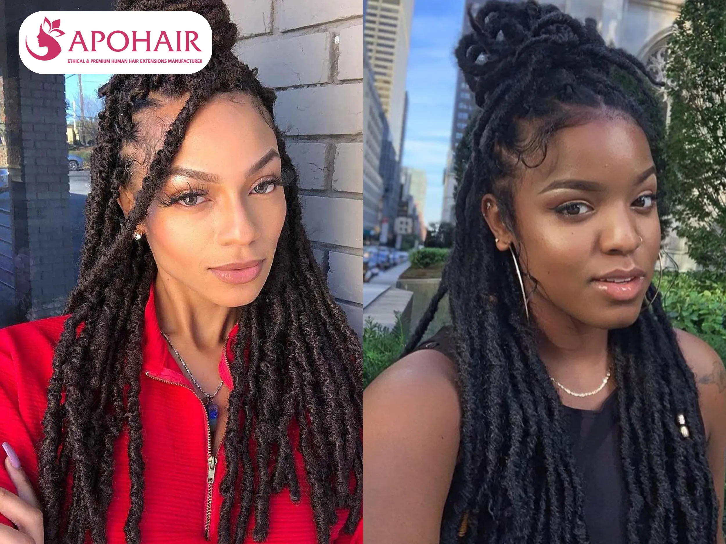 half up half down crochet with feed in braids